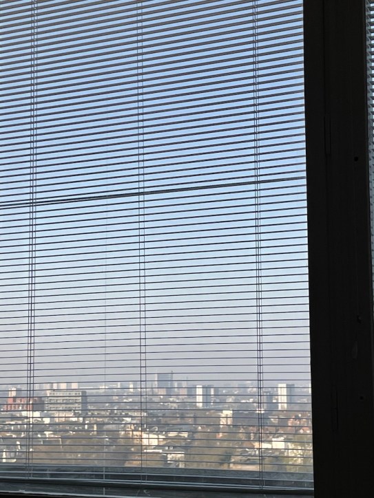 City view from my hospital window. The sky tis blue.